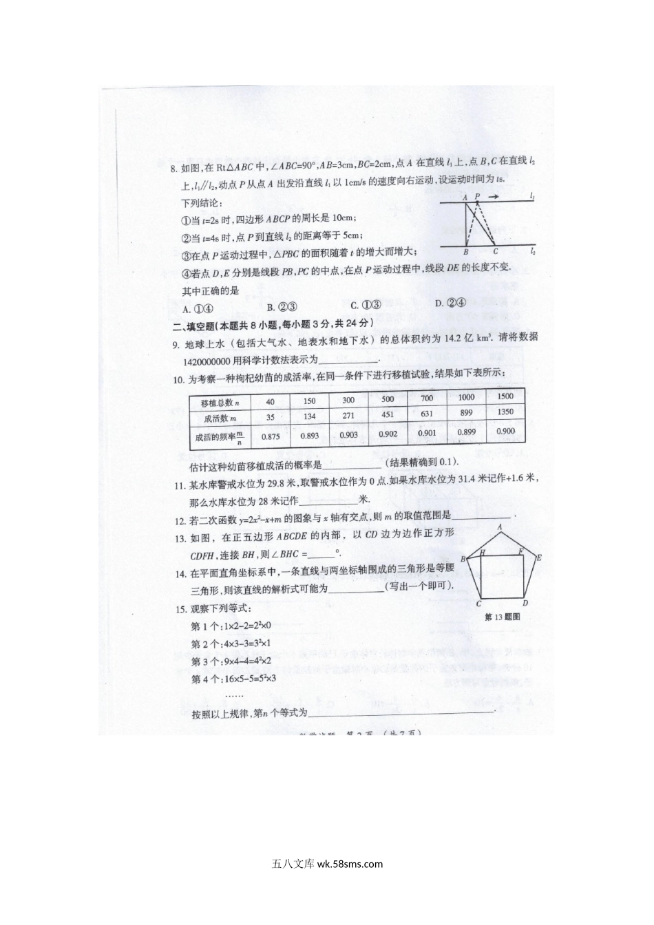 2024年宁夏中考数学真题及答案.doc_第2页