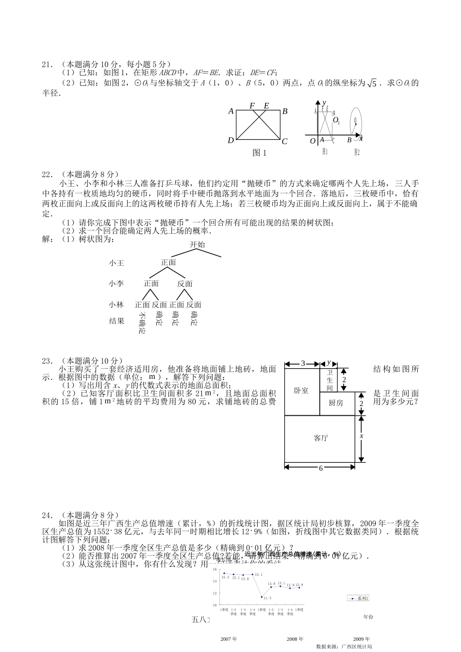 2009年广西钦州市中考数学真题及答案.doc_第3页