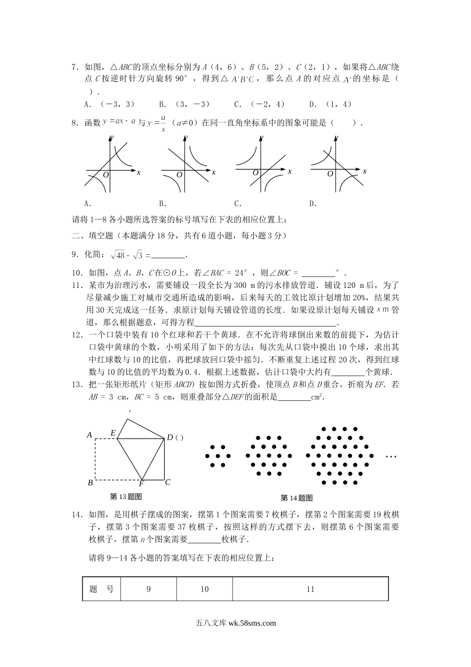 2010山东省青岛市中考数学真题及答案.doc_第2页