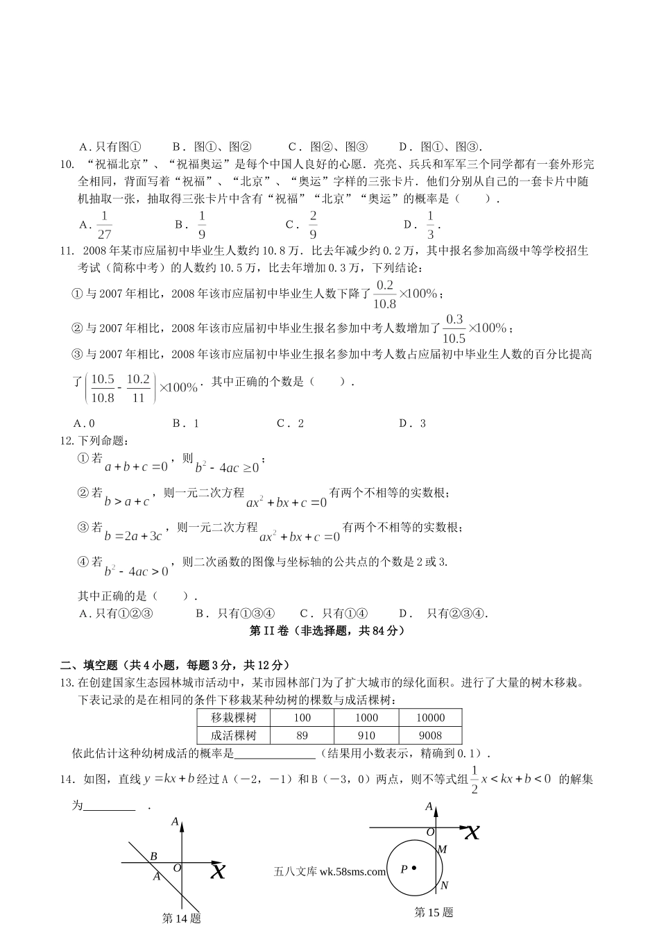 2008年湖北省武汉市中考数学真题及答案.doc_第2页