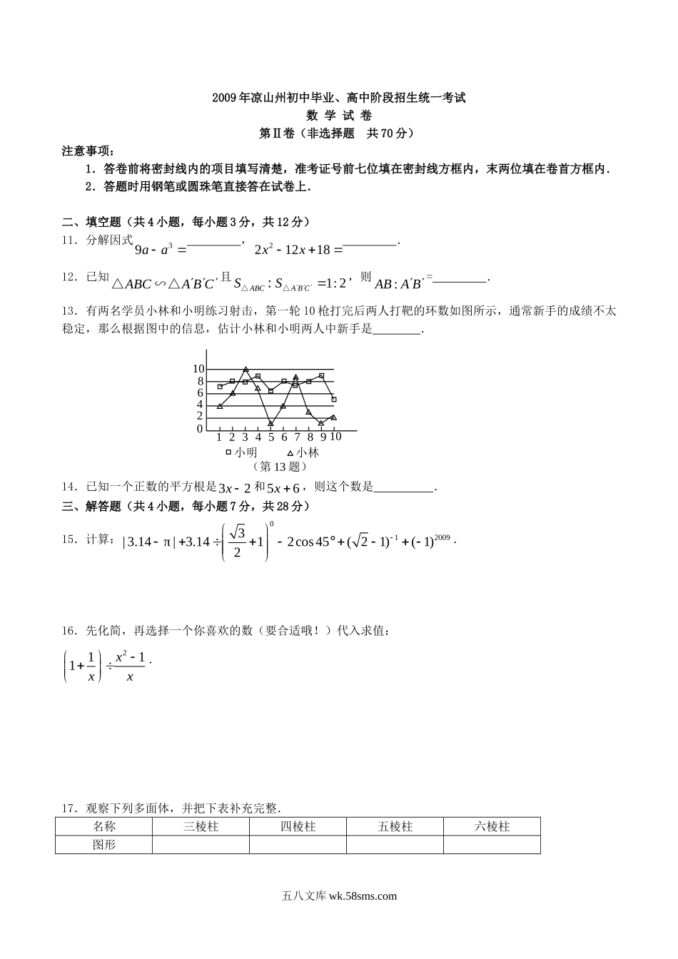 2009年四川省凉山州中考数学真题及答案.doc_第3页