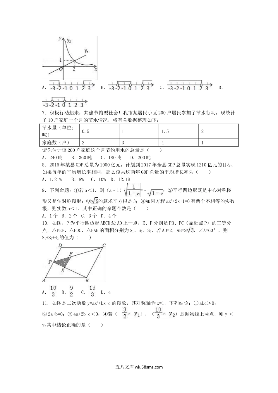 2016山东省日照市中考数学真题及答案.doc_第2页