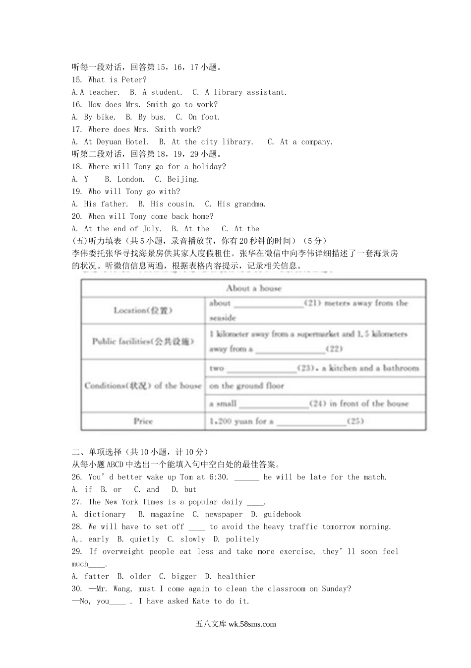 2015山东省德州市中考英语真题及答案.doc_第2页