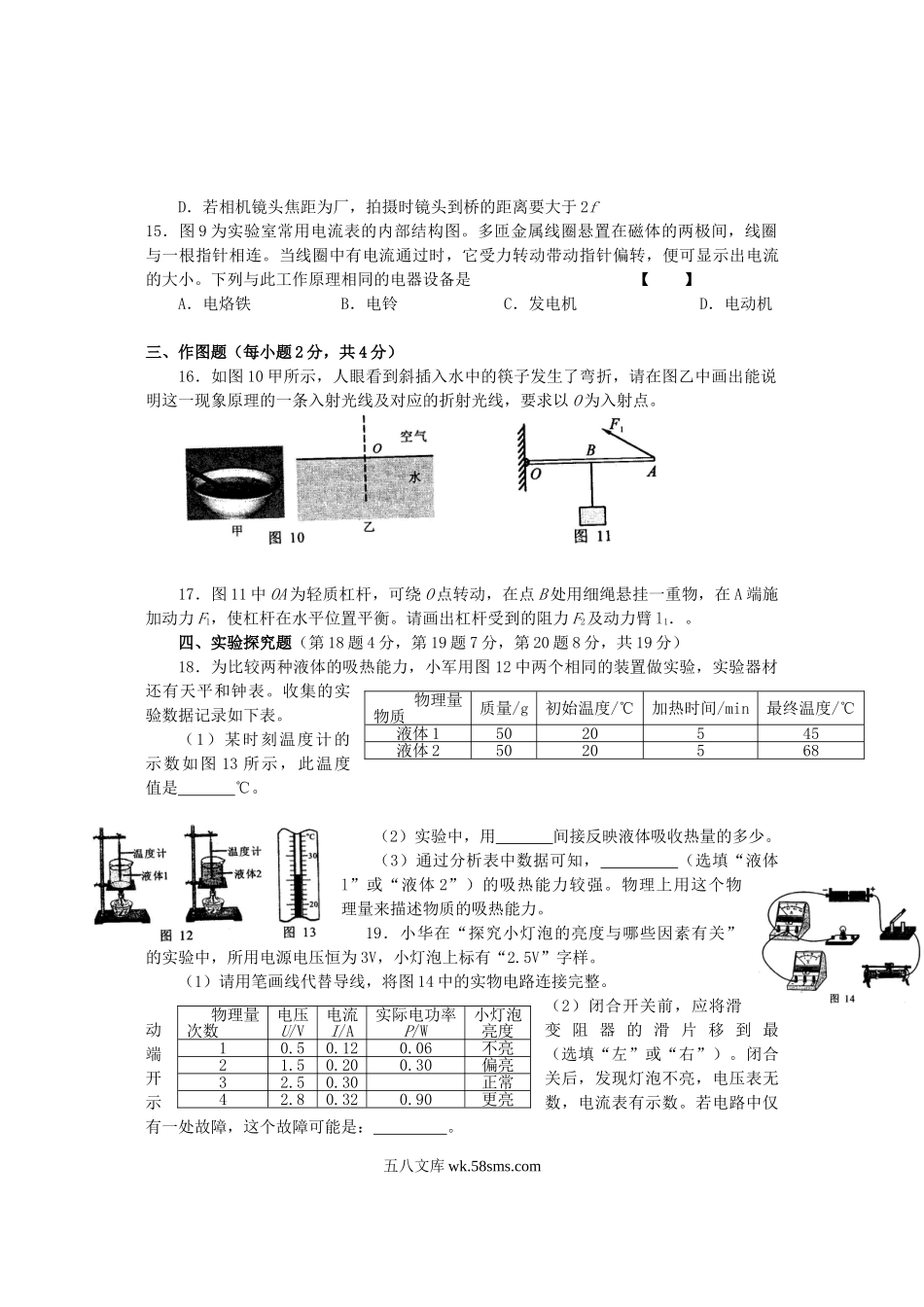 2015年河南焦作中考物理真题及答案.doc_第3页