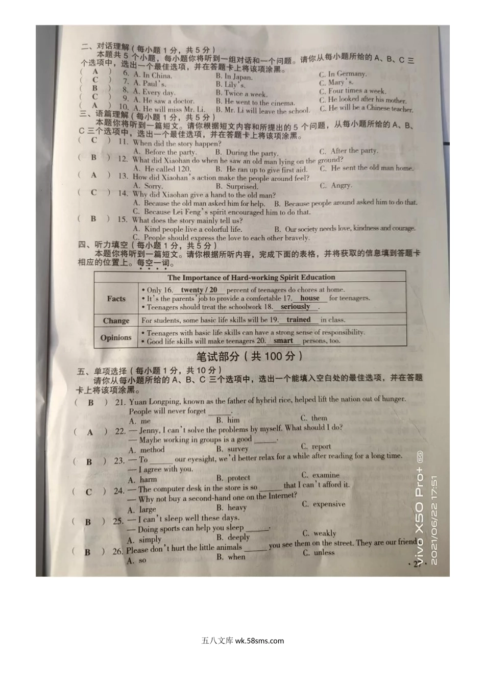 2021年山西大同中考英语试题及答案.doc_第2页