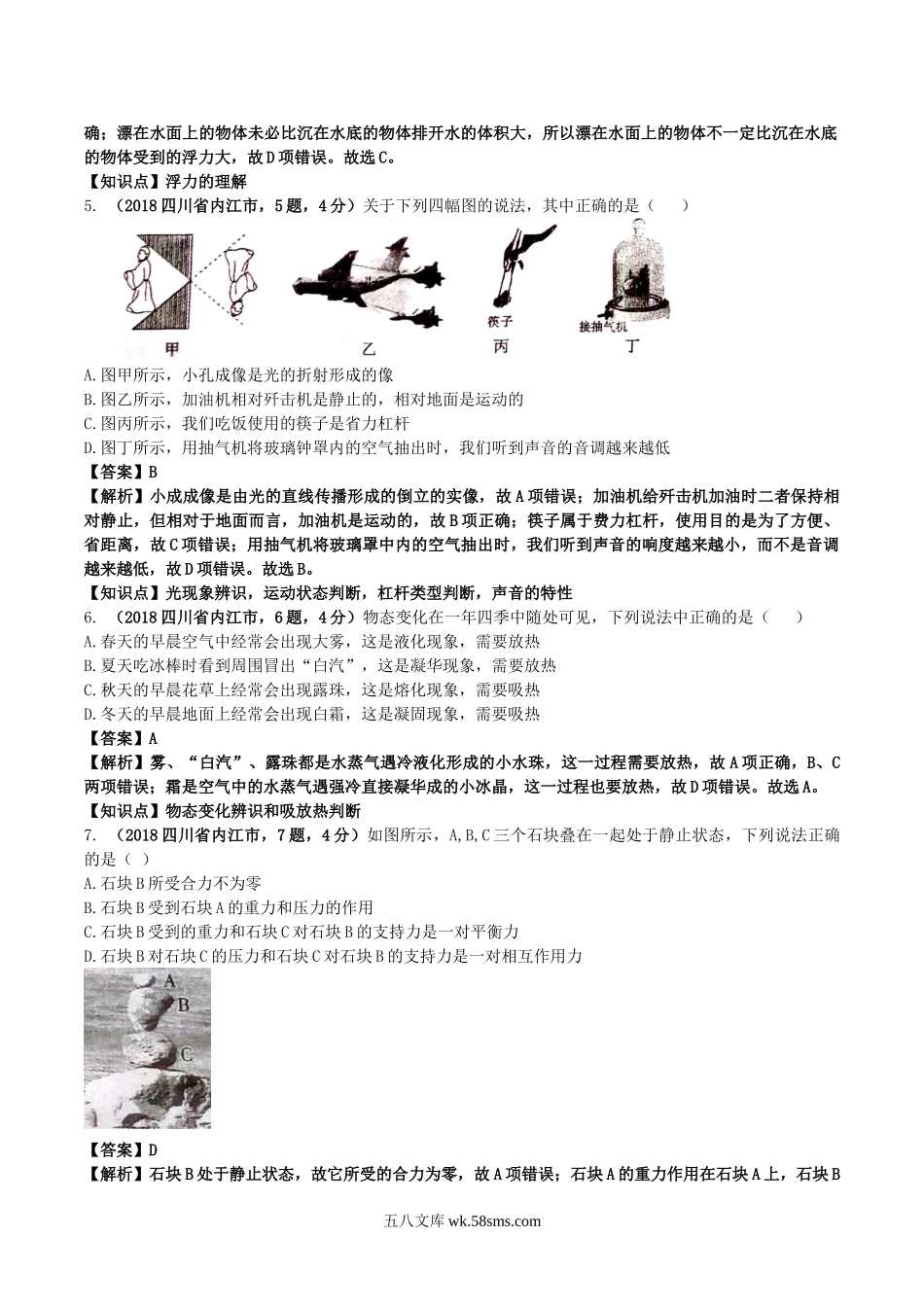 2018年四川省内江市中考物理真题及答案.doc_第2页