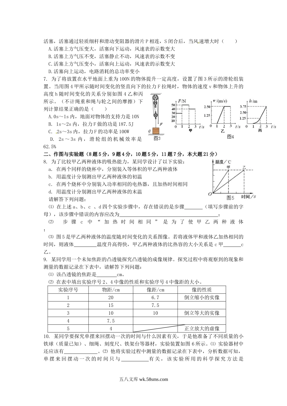 2015年内蒙古乌海市中考物理真题及答案.doc_第2页