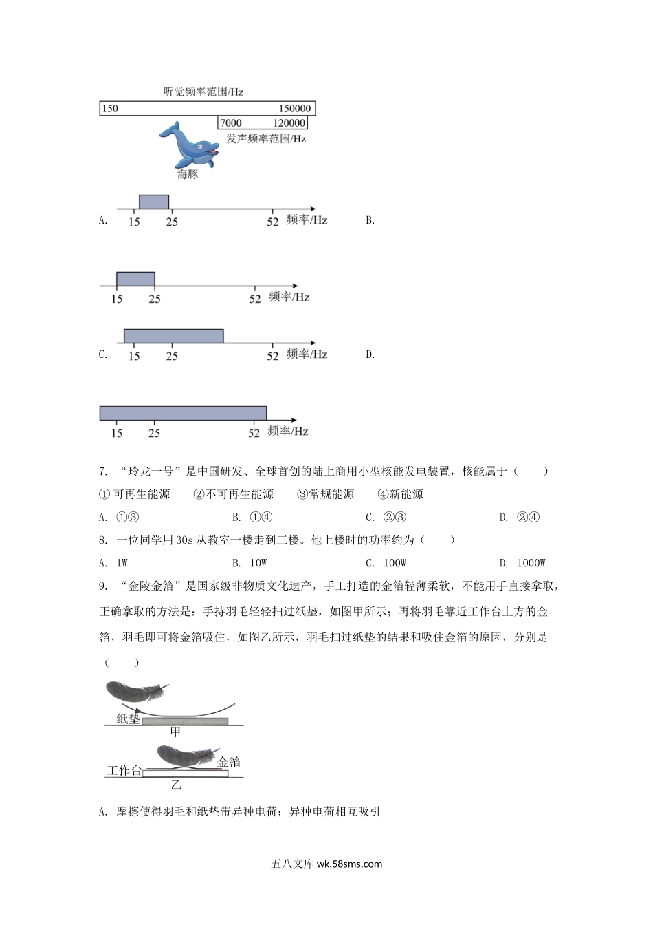 2023年江苏常州中考物理真题及答案.doc_第3页