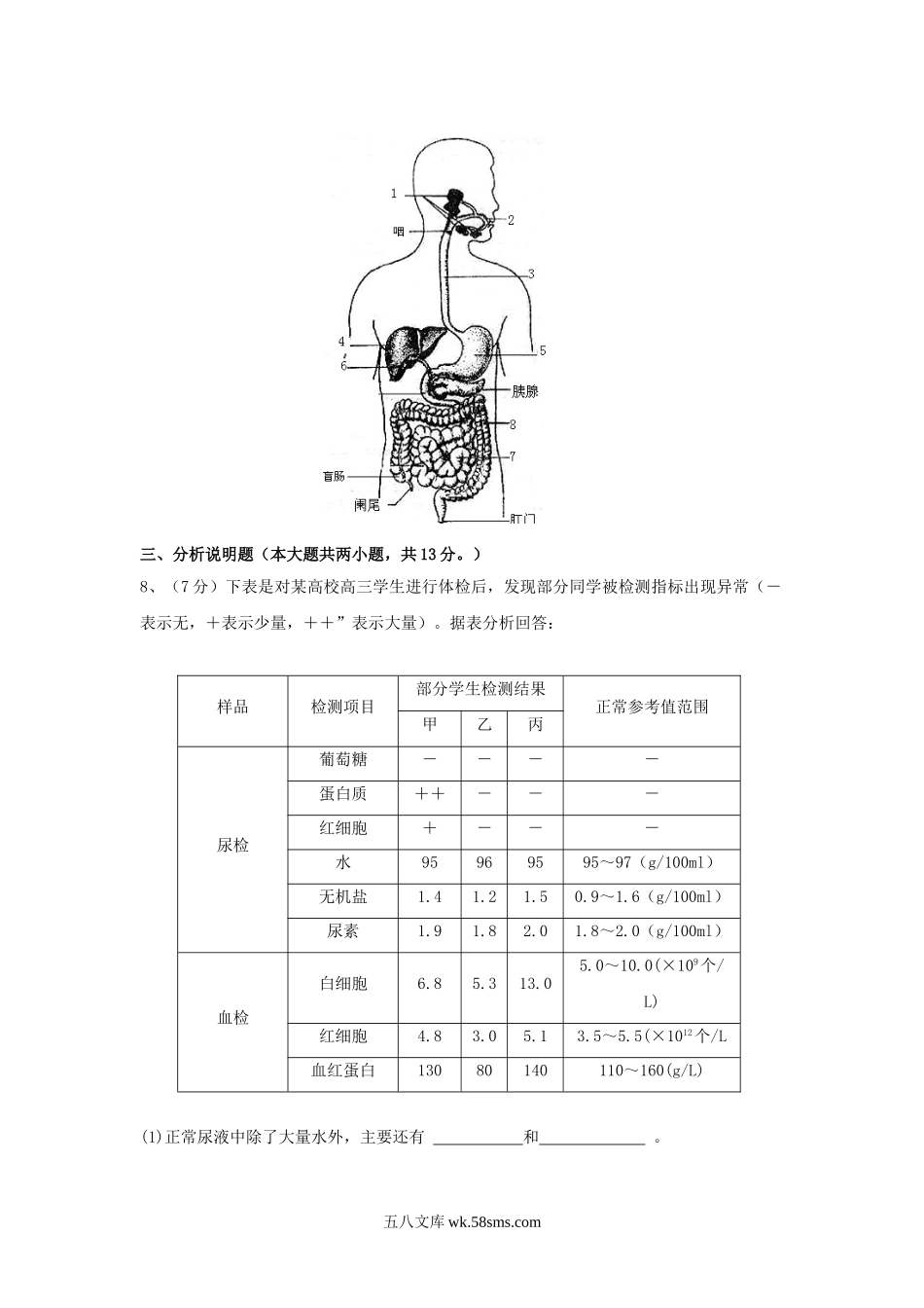 2009年宁夏固原中考生物真题及答案.doc_第2页