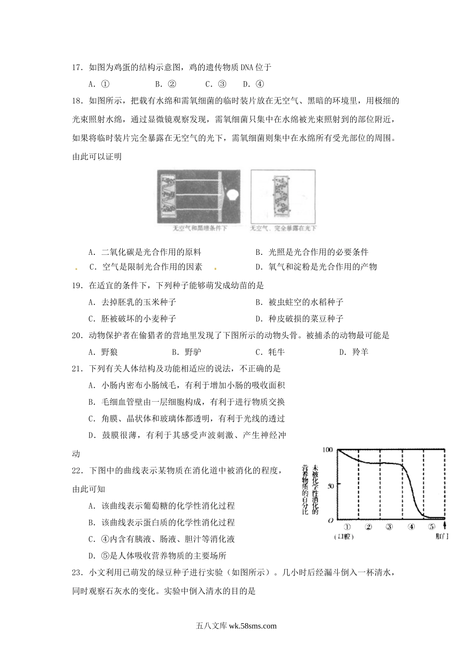 2013山东省日照市中考生物真题及答案.doc_第3页