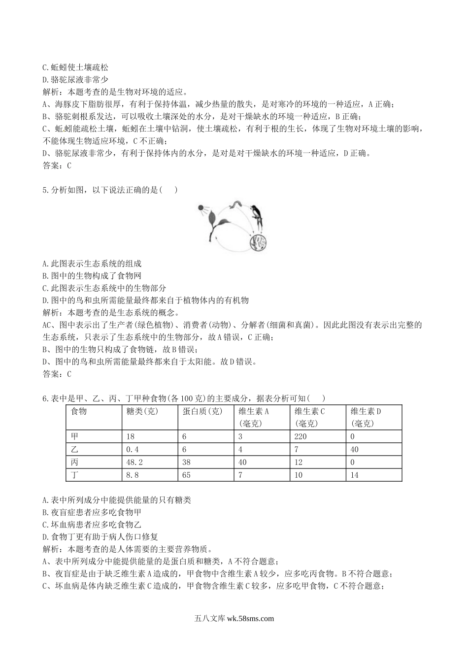 2015年湖南省株洲市中考生物真题及答案.doc_第2页