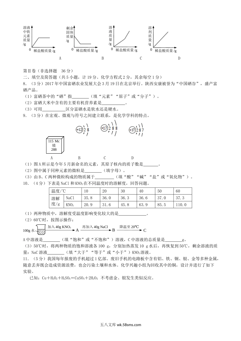 2017年陕西省渭南中考化学真题及答案.doc_第2页