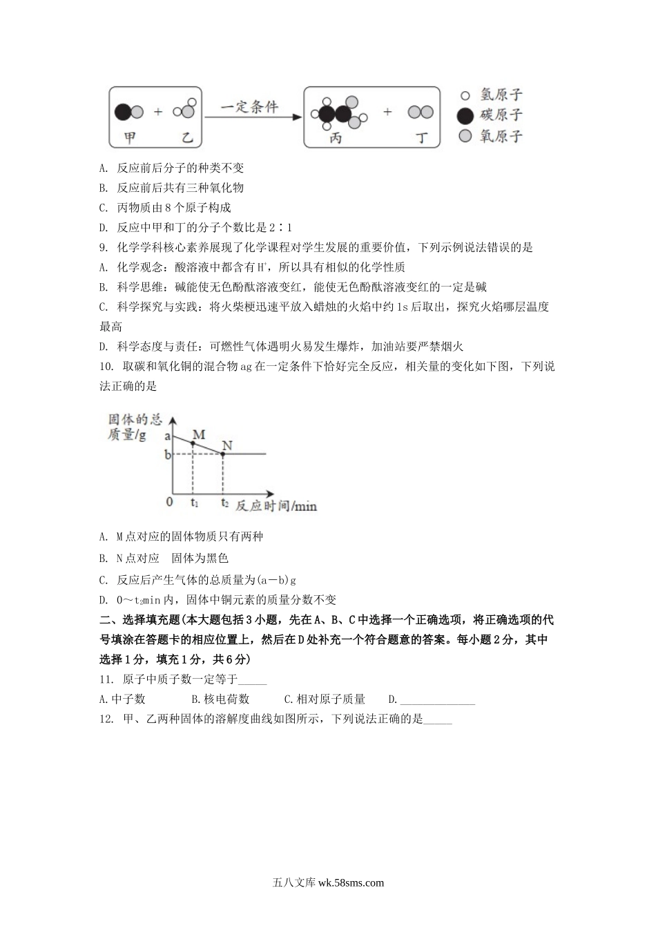 2022年江西上饶中考化学试卷及答案.doc_第2页