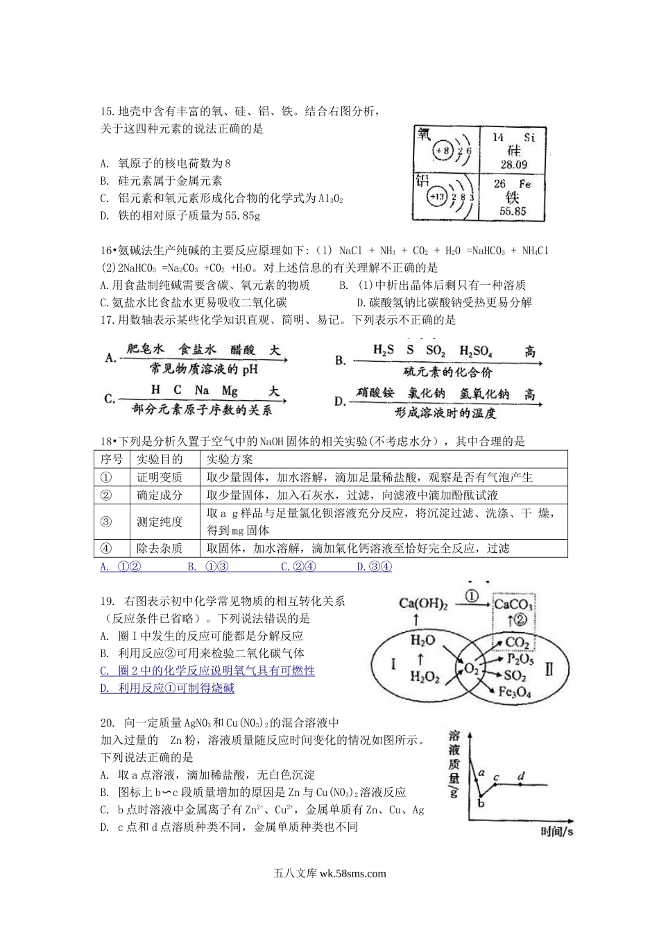 2015山东省泰安市中考化学真题及答案.doc_第3页