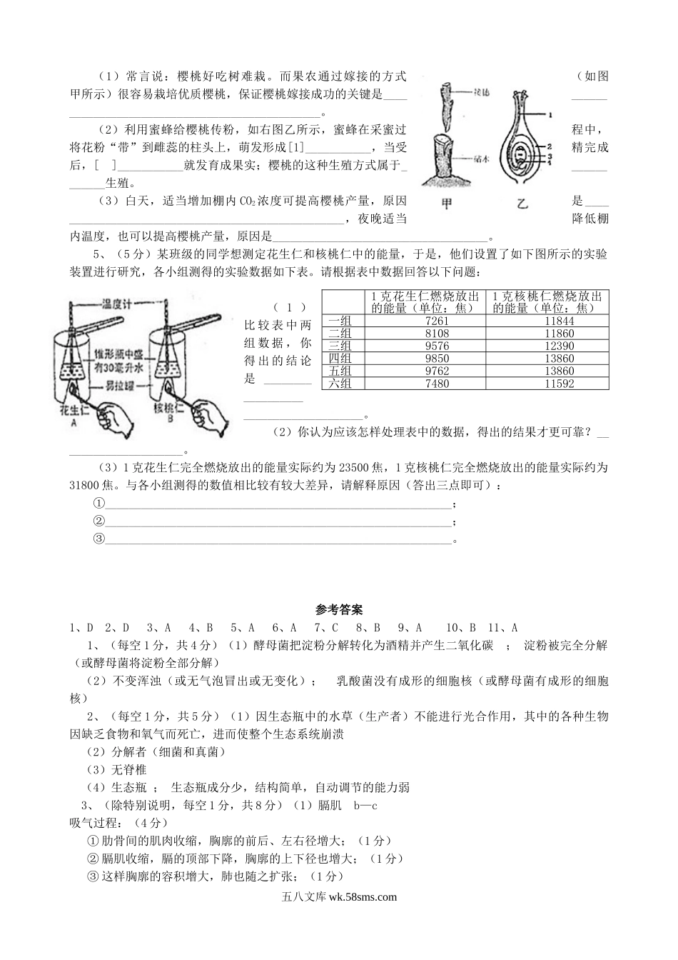 2016年河南洛阳中考生物真题及答案.doc_第3页