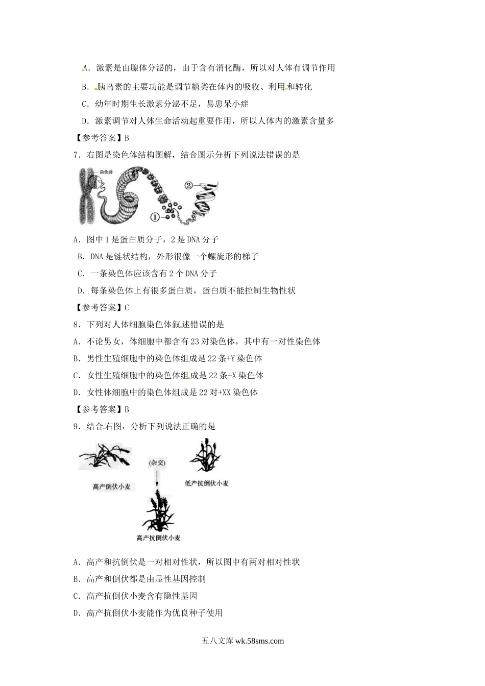 2016四川省德阳市中考生物真题及答案.doc_第2页