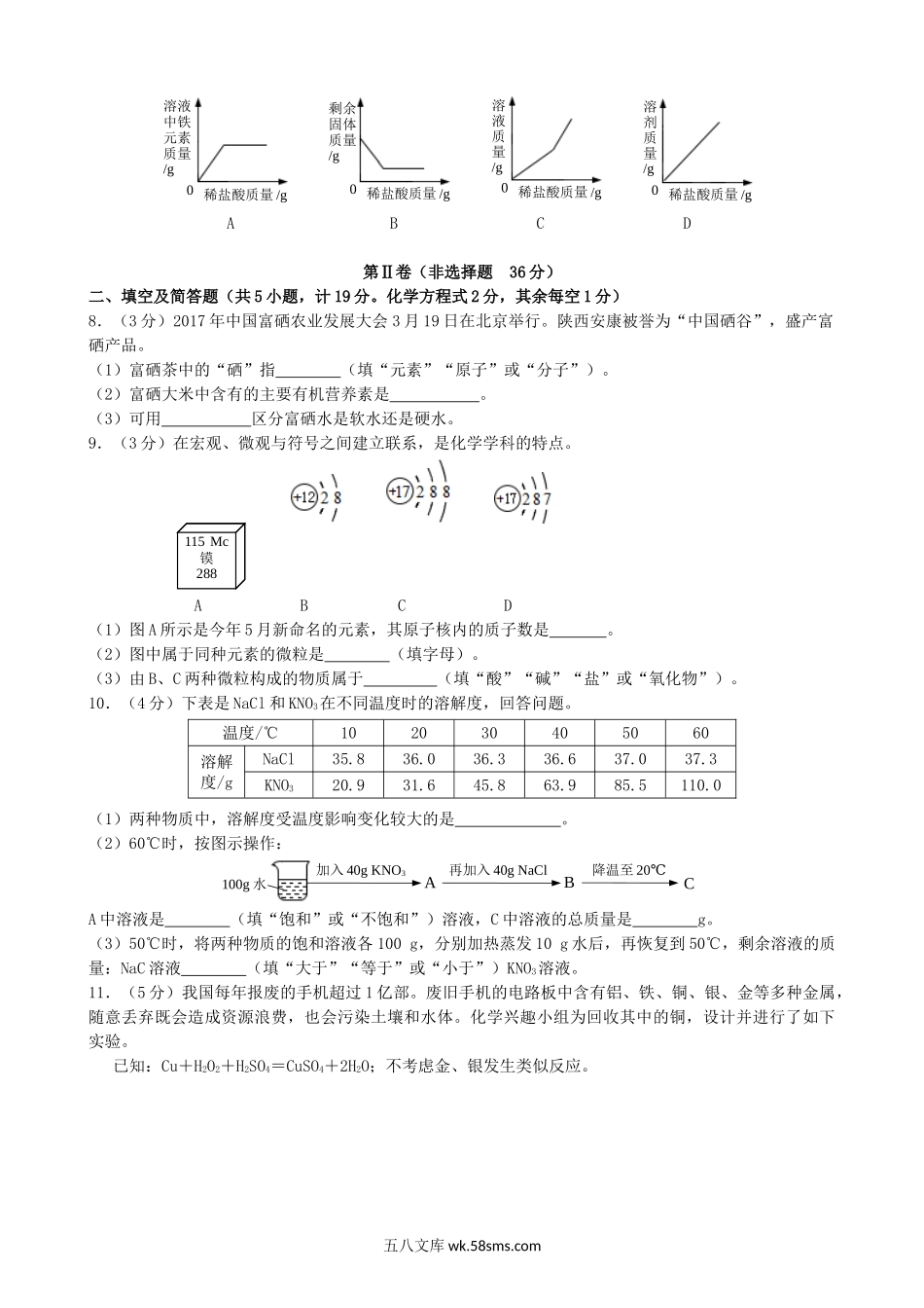 2017年陕西省西安市中考化学真题及答案.doc_第2页