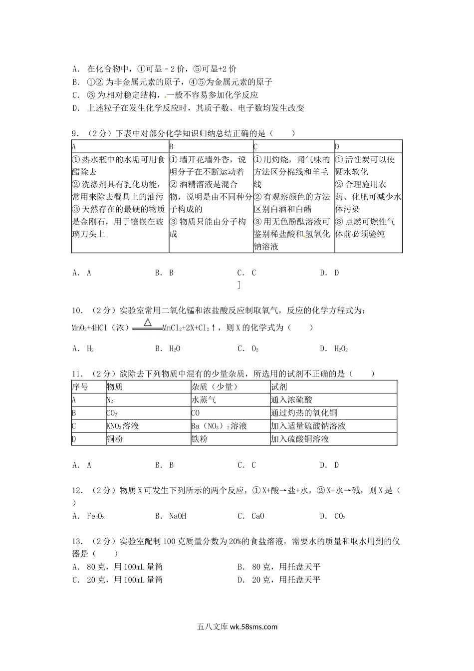 2014年省青海省果洛中考化学真题及答案.doc_第2页