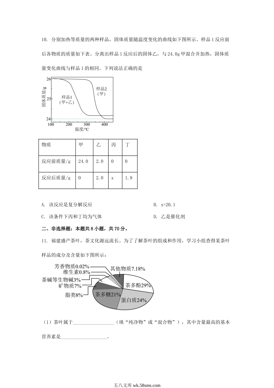 2023年福建漳州中考化学真题及答案.doc_第3页