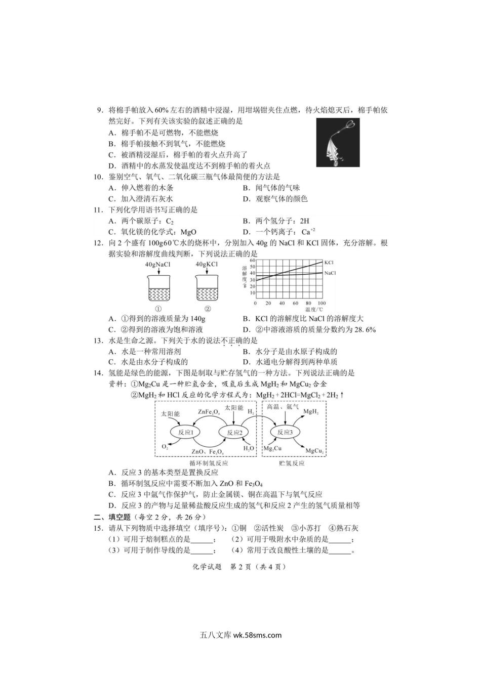 2020年海南省中考化学试题及答案.doc_第2页