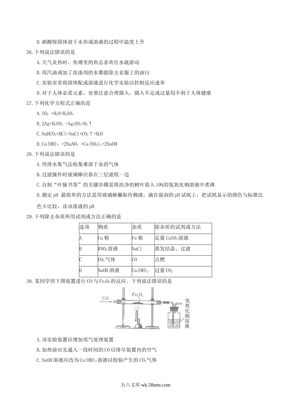 2017年四川省眉山市中考化学真题及答案.doc_第2页