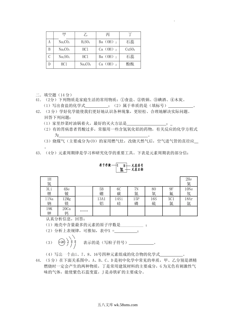 2008年四川省乐山市中考化学真题及答案.doc_第3页