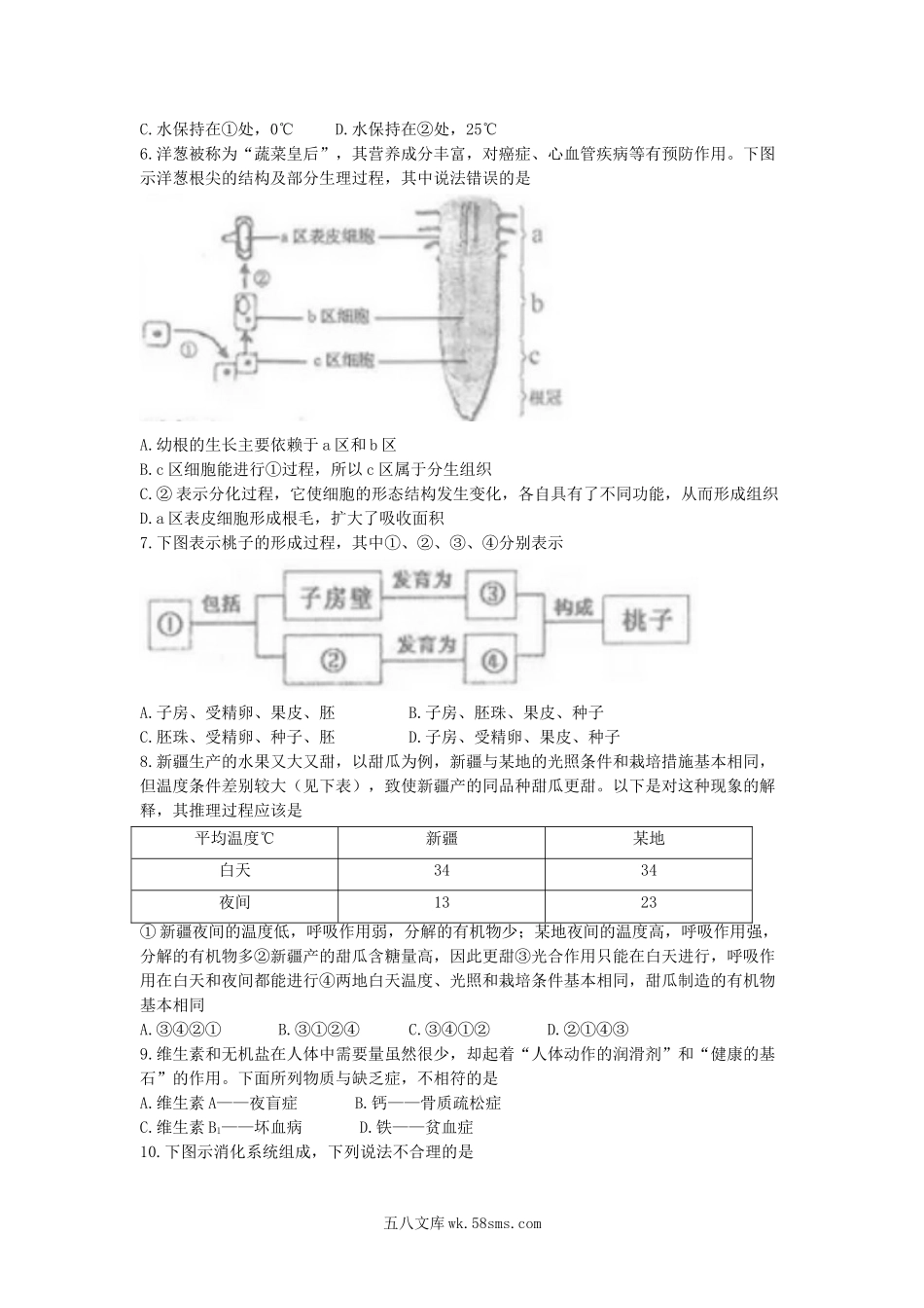 2017山东省临沂市中考生物真题及答案.doc_第2页