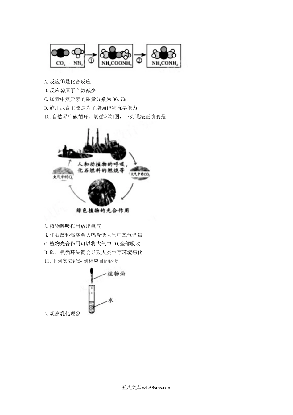 2022年四川成都中考化学真题及答案.doc_第3页