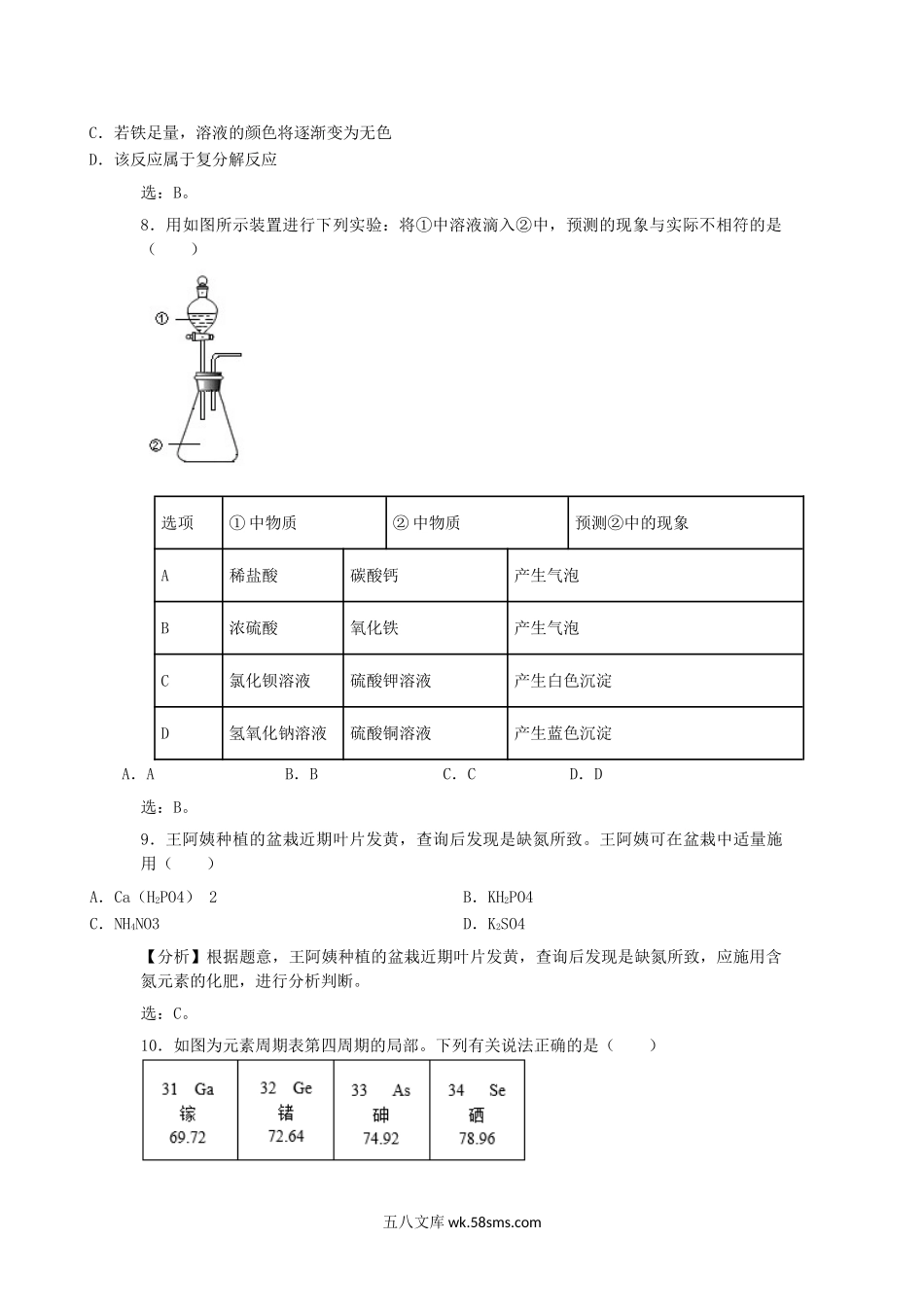 2019年海南海口中考化学真题及答案.doc_第2页