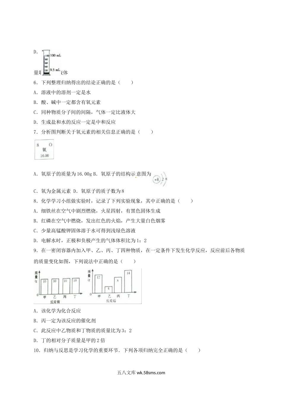 2016年甘肃省天水市中考化学试题及答案.doc_第2页