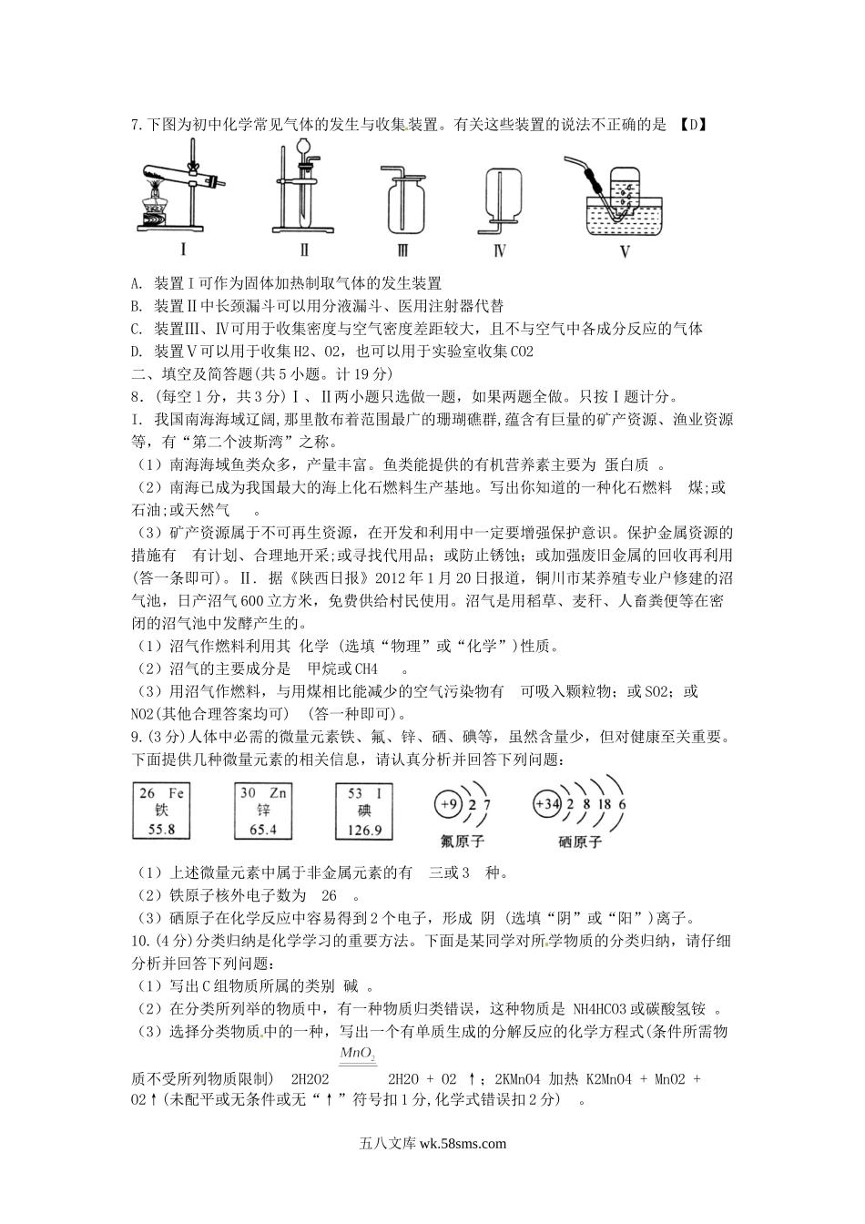 2012年陕西省商洛中考化学真题及答案.doc_第2页