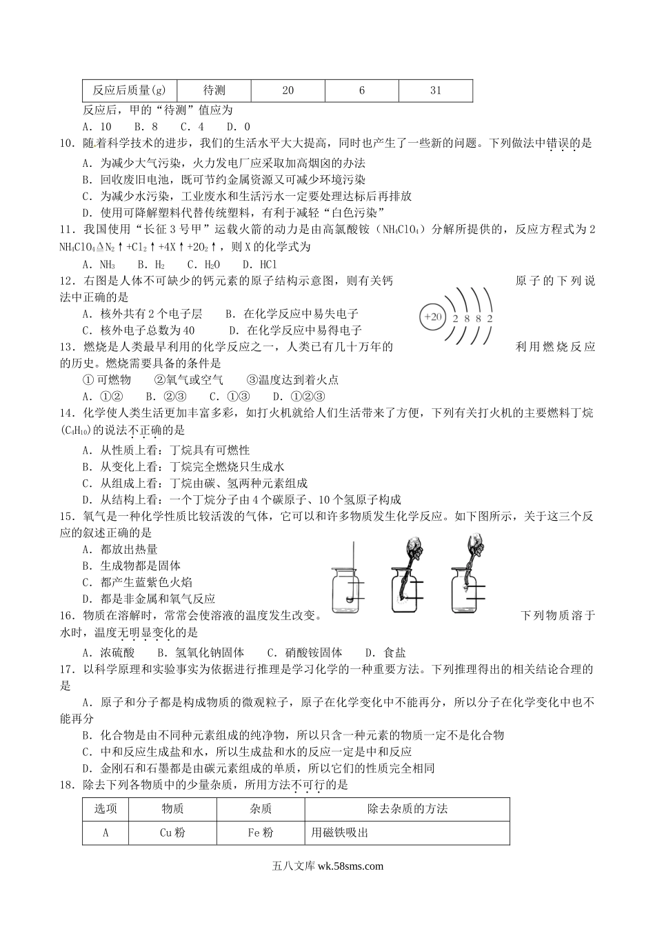 2010年湖南省娄底市中考化学真题及答案.doc_第2页