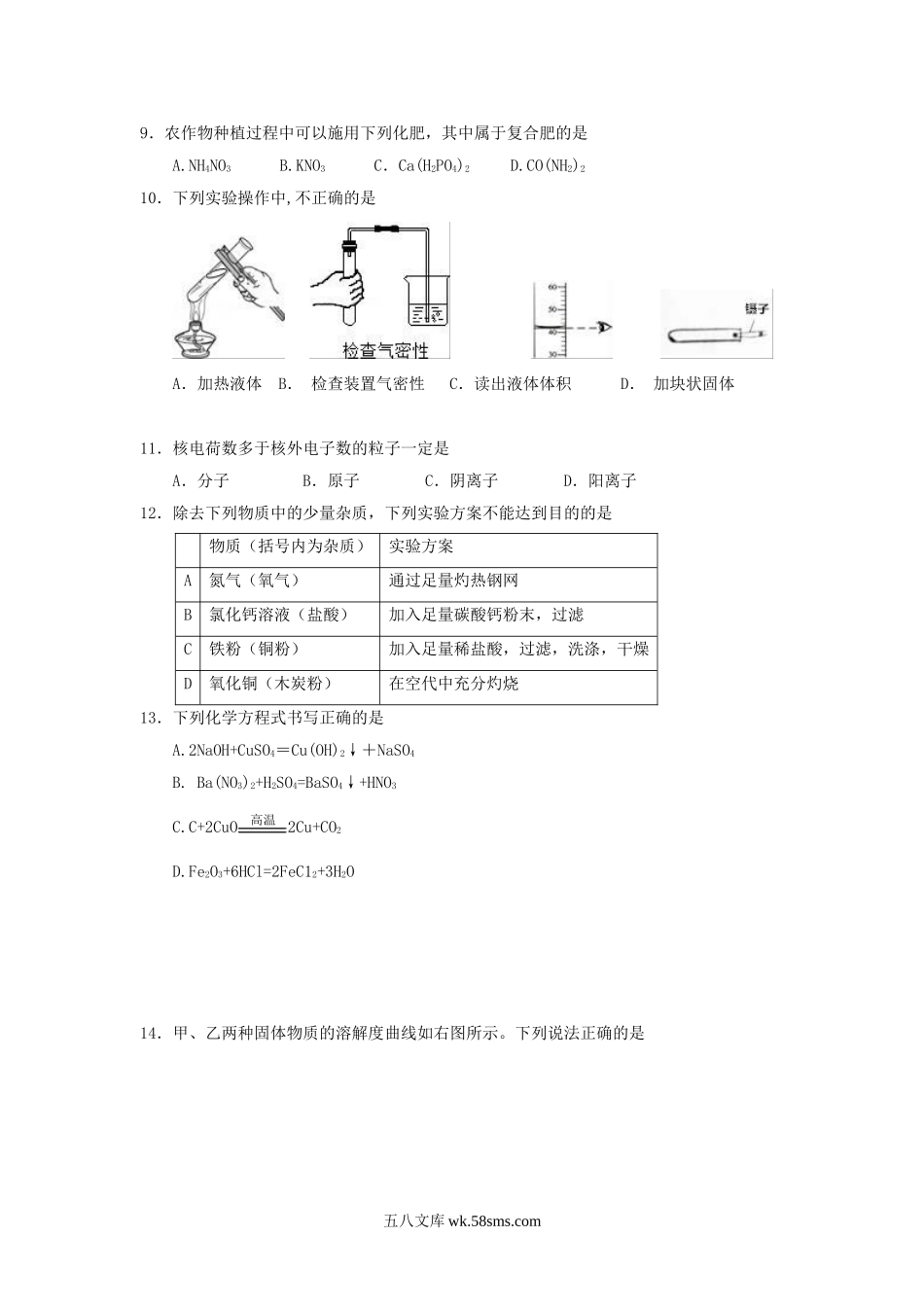 2017山东省临沂市中考化学真题及答案.doc_第2页