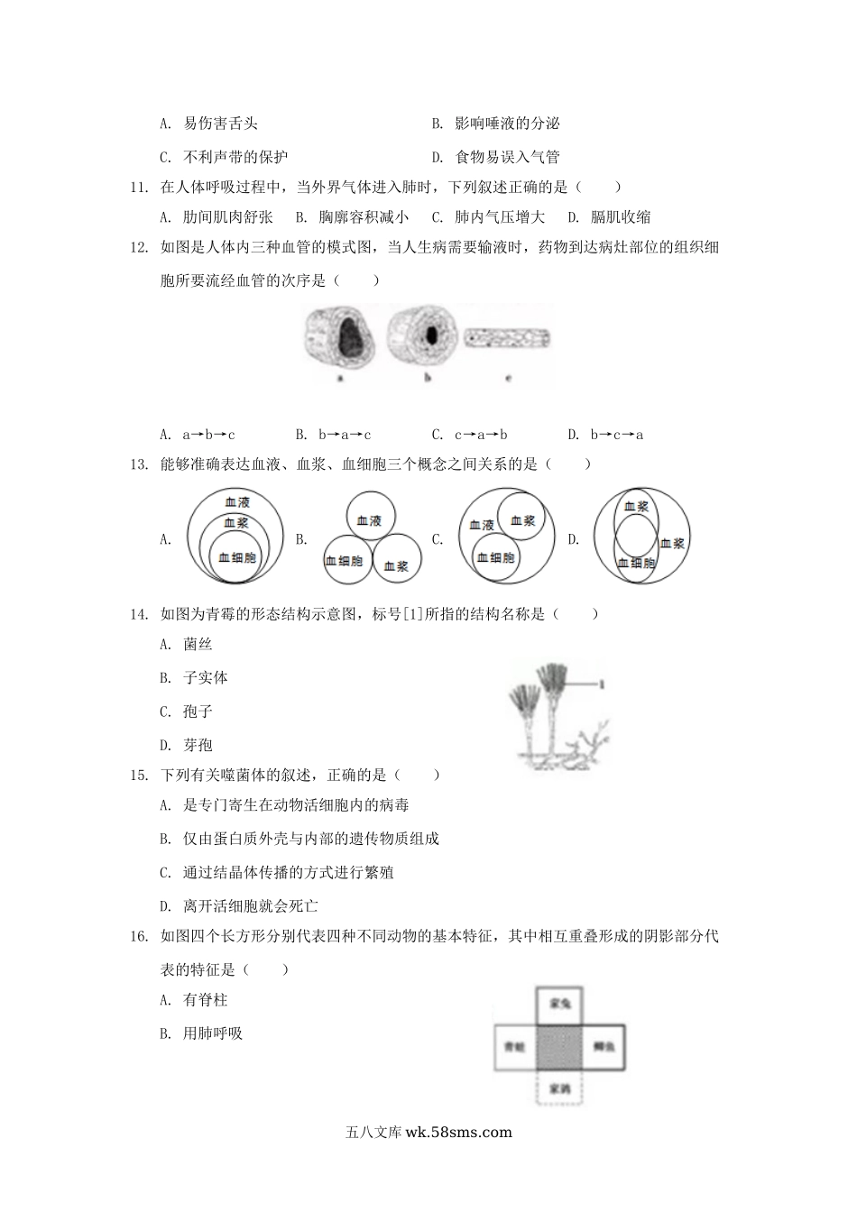 2019山东省聊城市中考生物真题及答案.doc_第3页