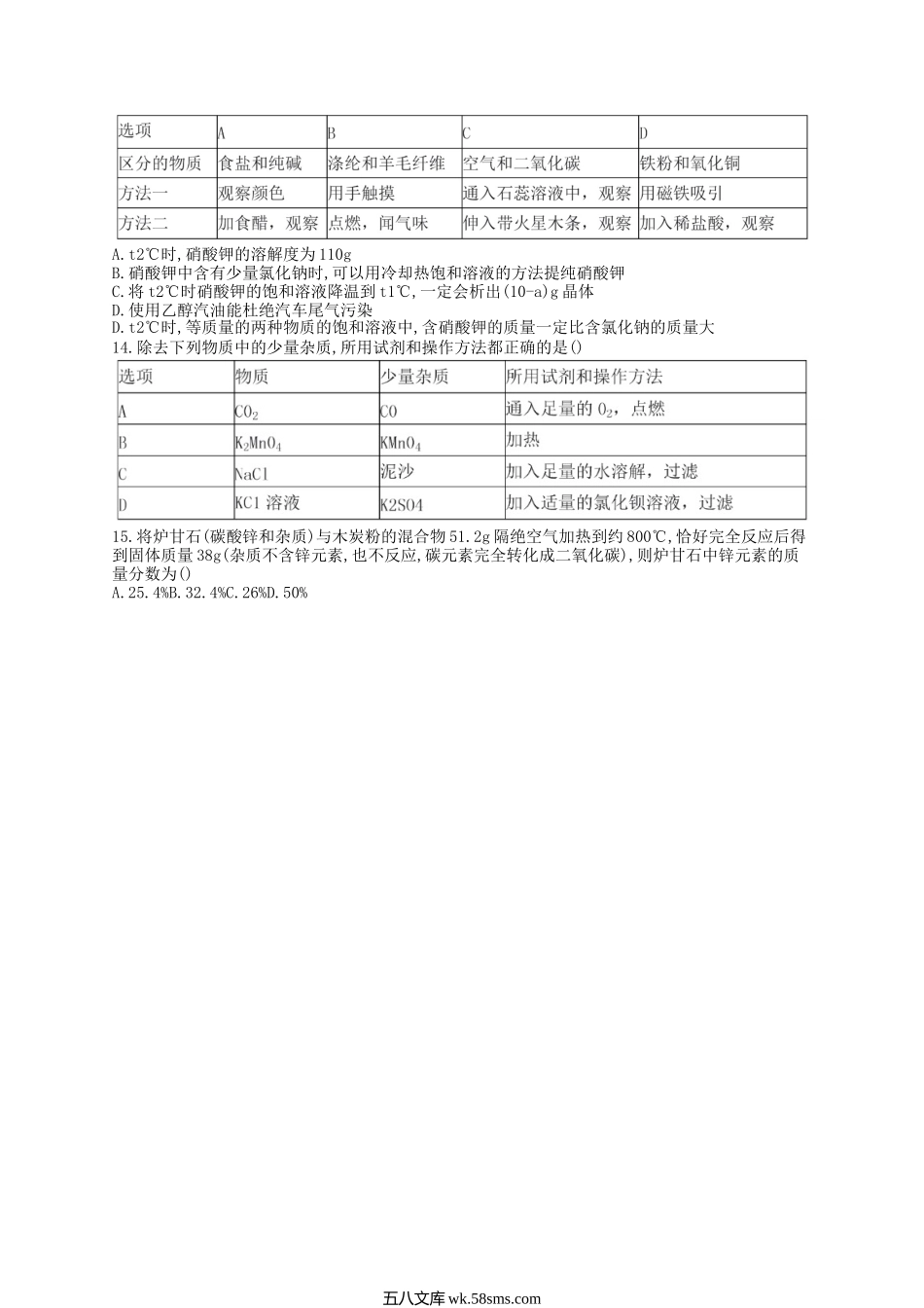 2019黑龙江省哈尔滨中考化学真题试卷及答案.doc_第3页