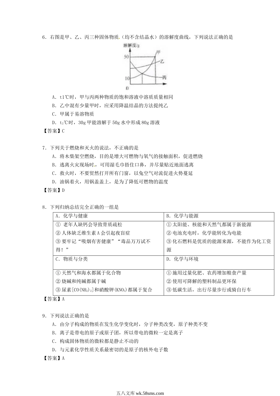 2017年江苏宿迁中考化学真题及答案.doc_第2页