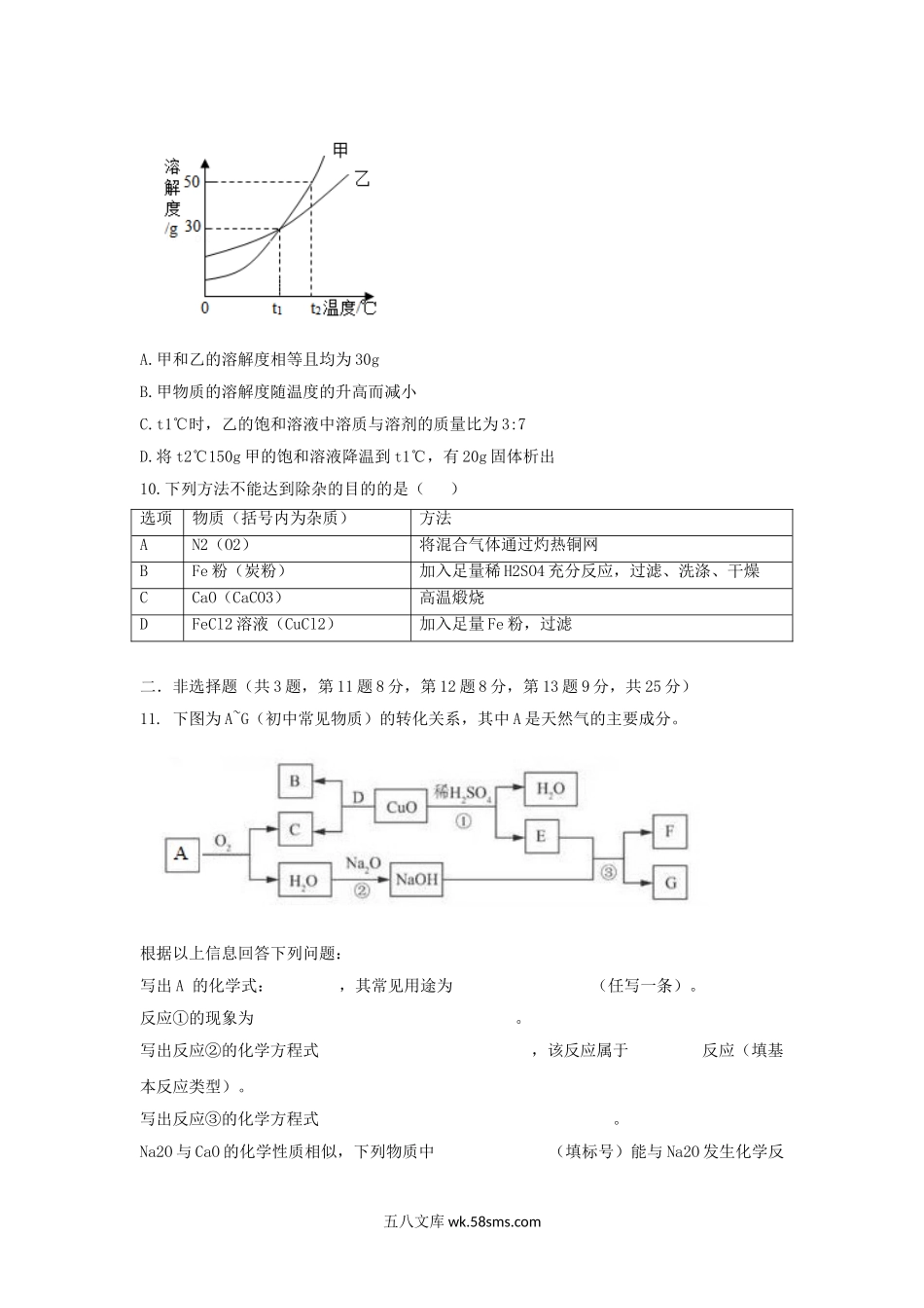 2018年广东省深圳市中考化学试题及答案.doc_第3页