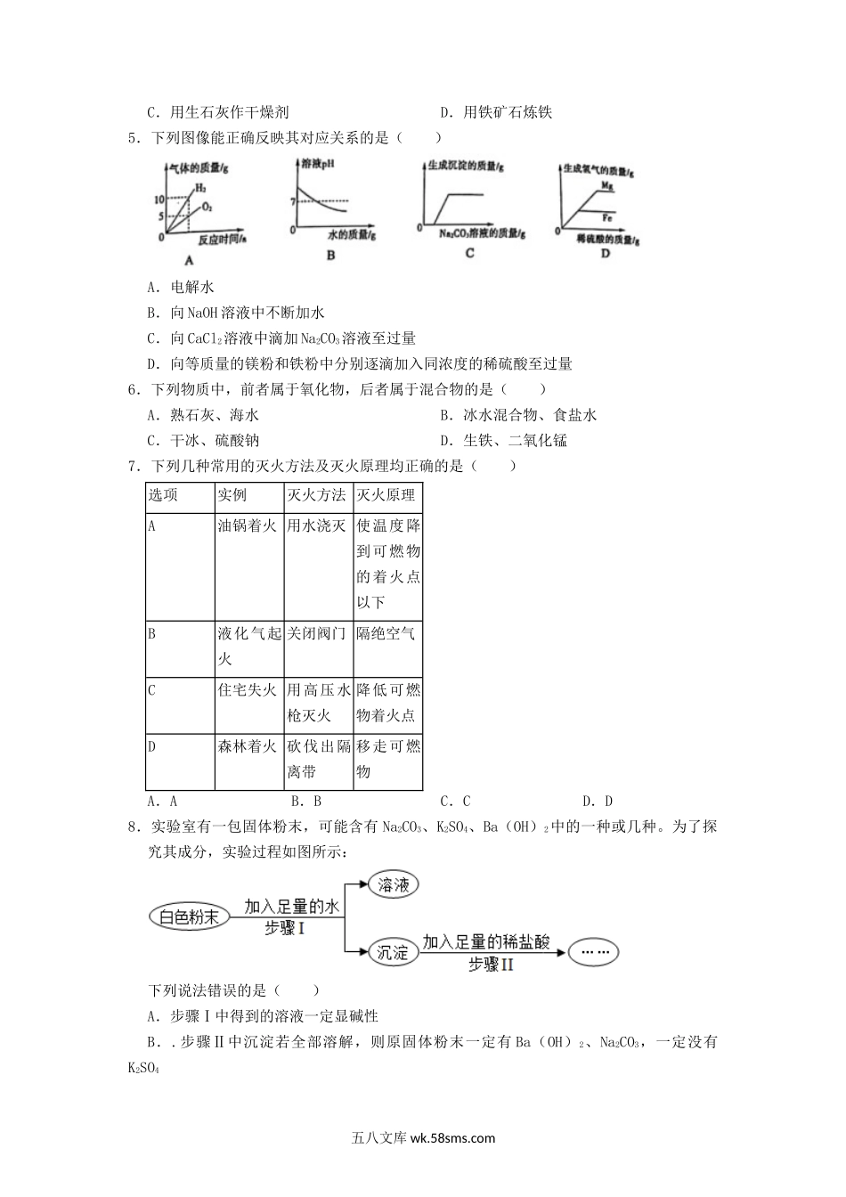 2022年山东枣庄中考化学试题及答案.doc_第2页