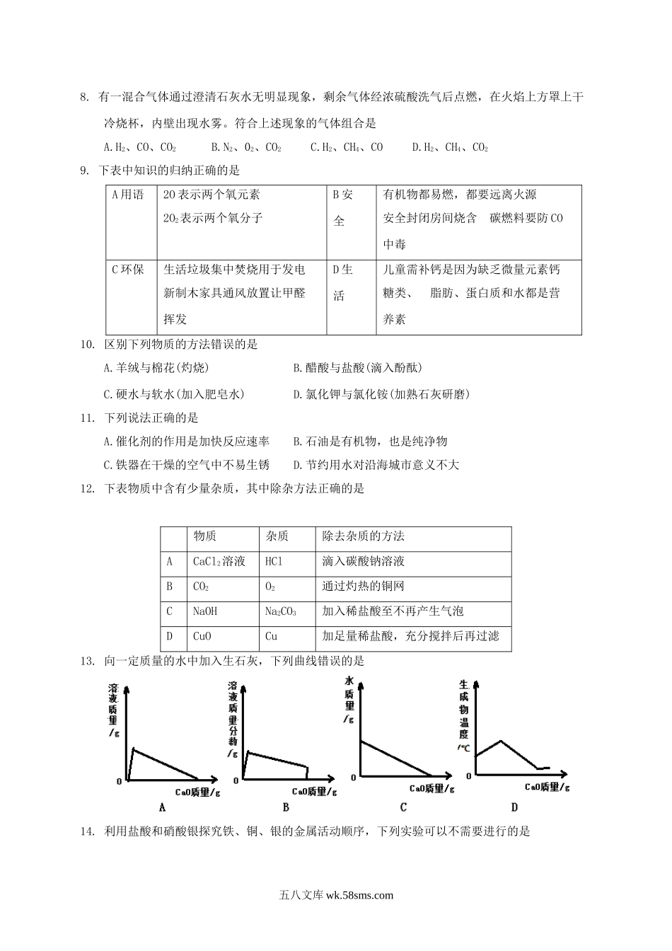 2018年广东省东莞市中考化学试题及答案.doc_第2页