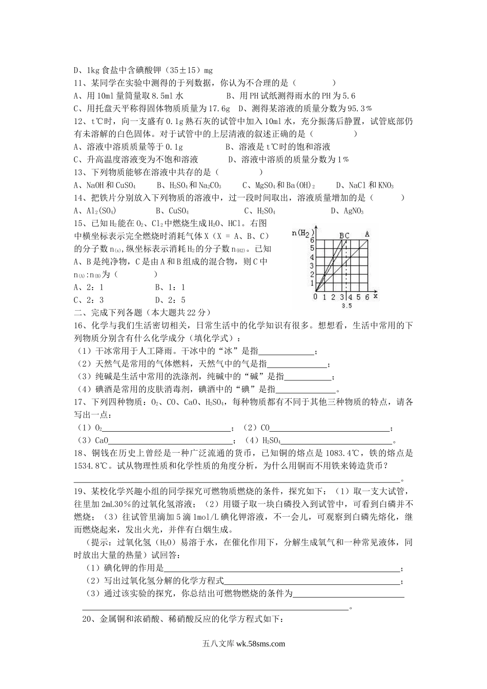 2005年四川省眉山市中考化学真题及答案.doc_第2页