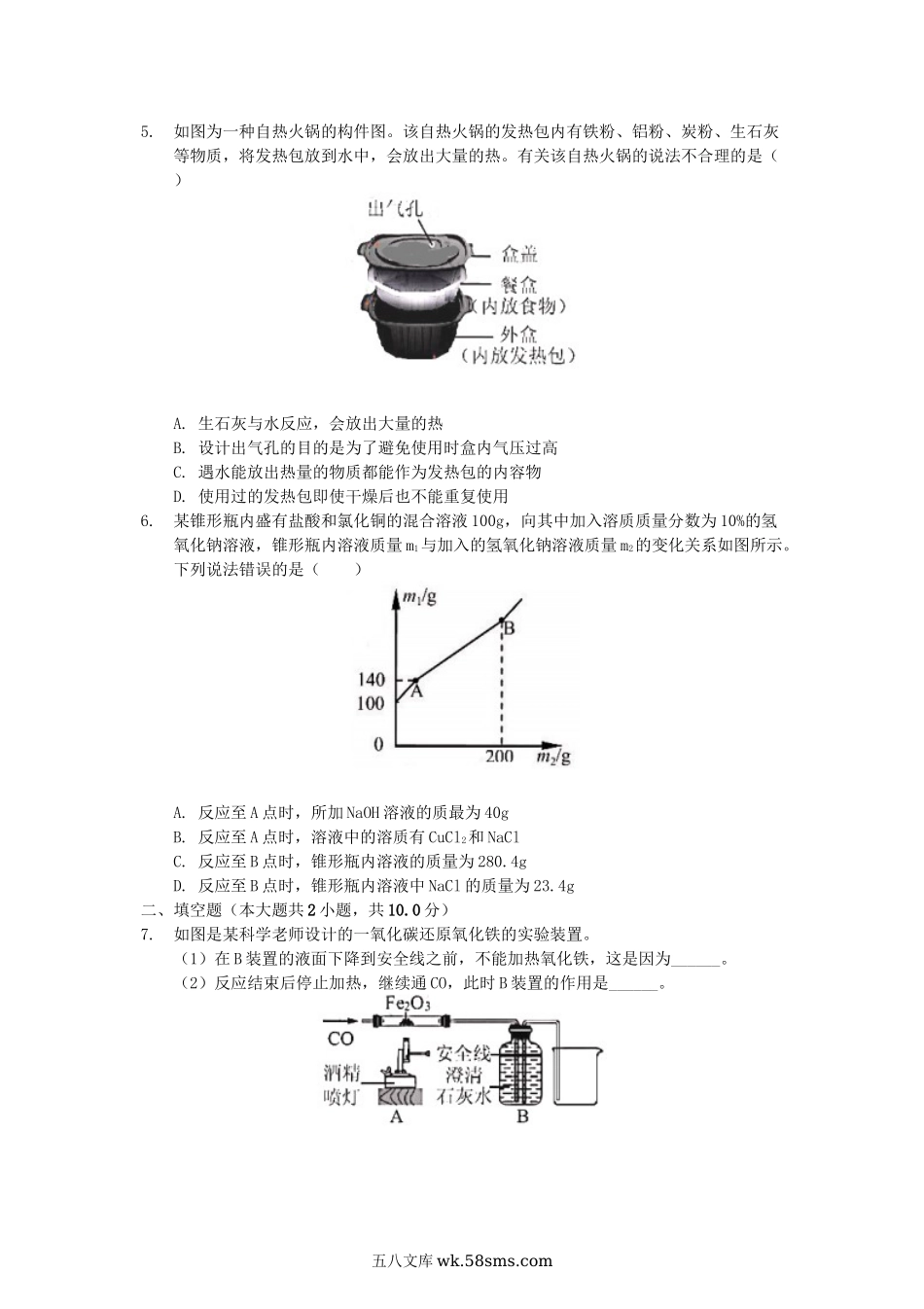 2020浙江省宁波市中考化学真题及答案.doc_第2页