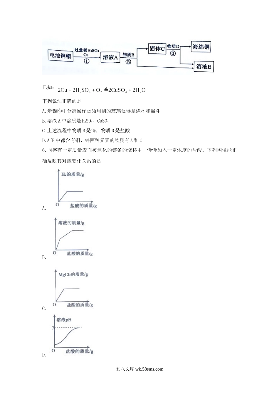 2020年内蒙古乌海中考化学真题及答案.doc_第2页