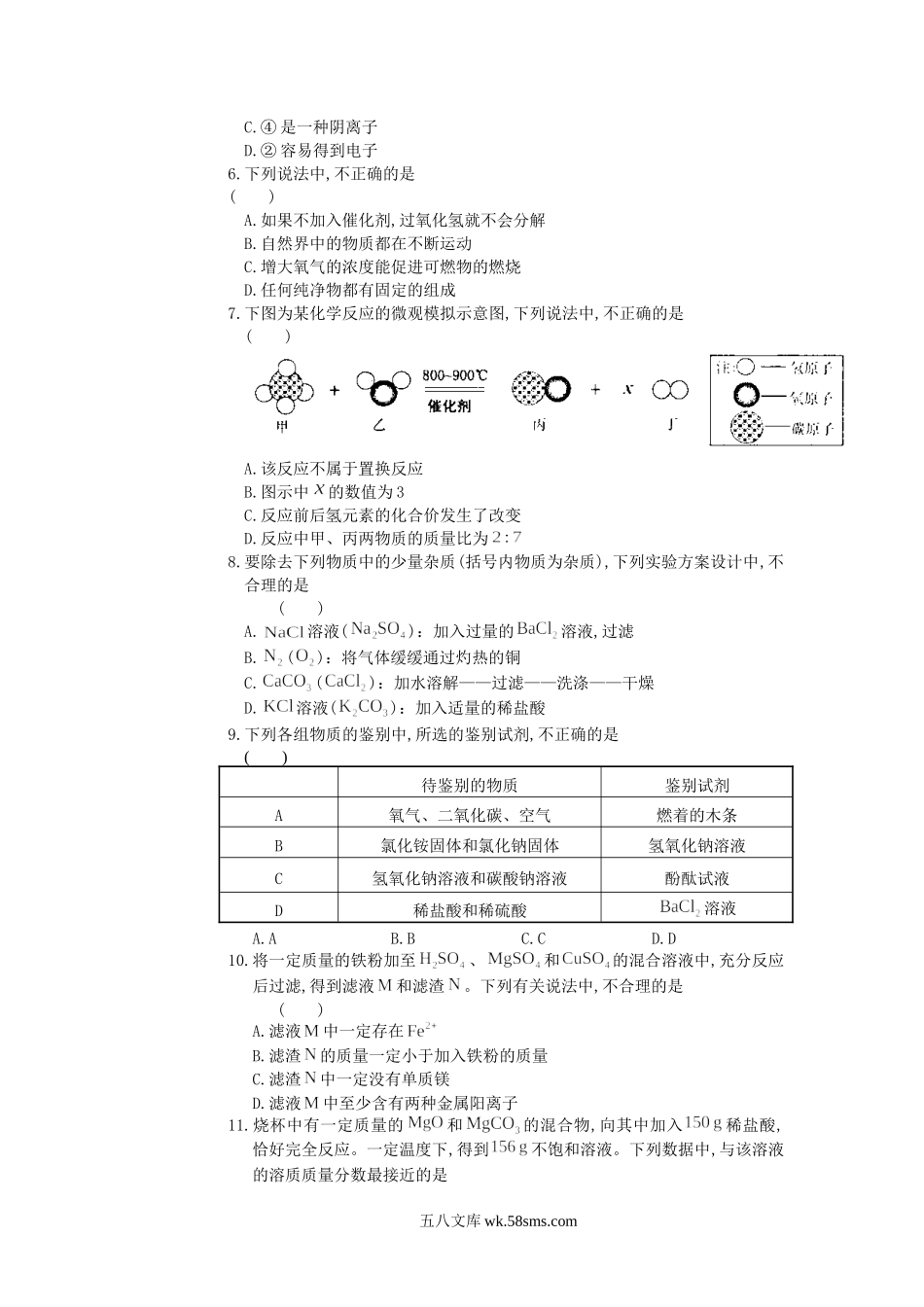 2019山东省济南市中考化学真题及答案.doc_第2页