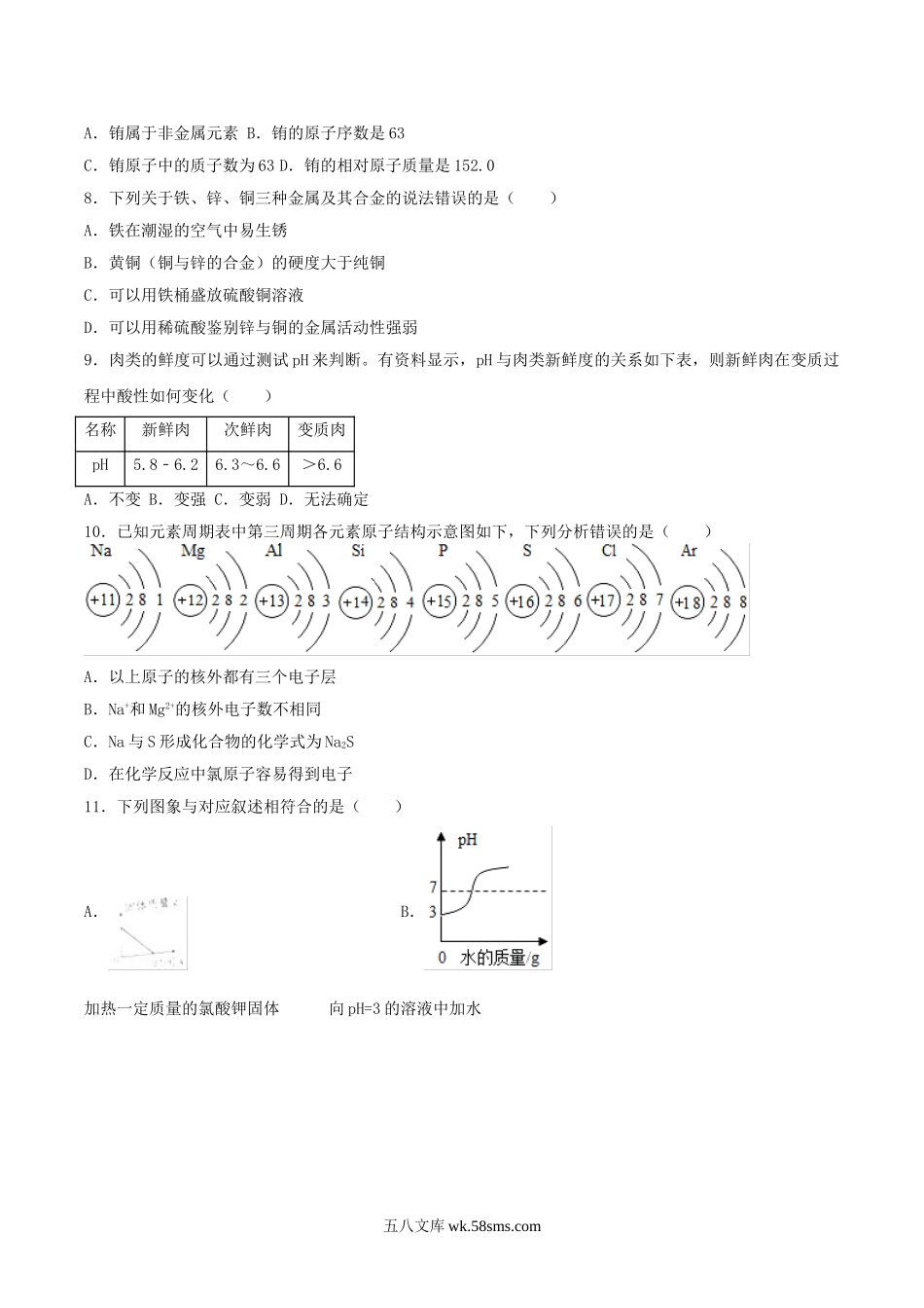 2018年四川省自贡市中考化学真题及答案.doc_第2页