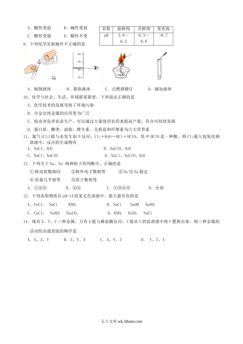 2011年广东省清远市中考化学真题及答案.doc_第2页