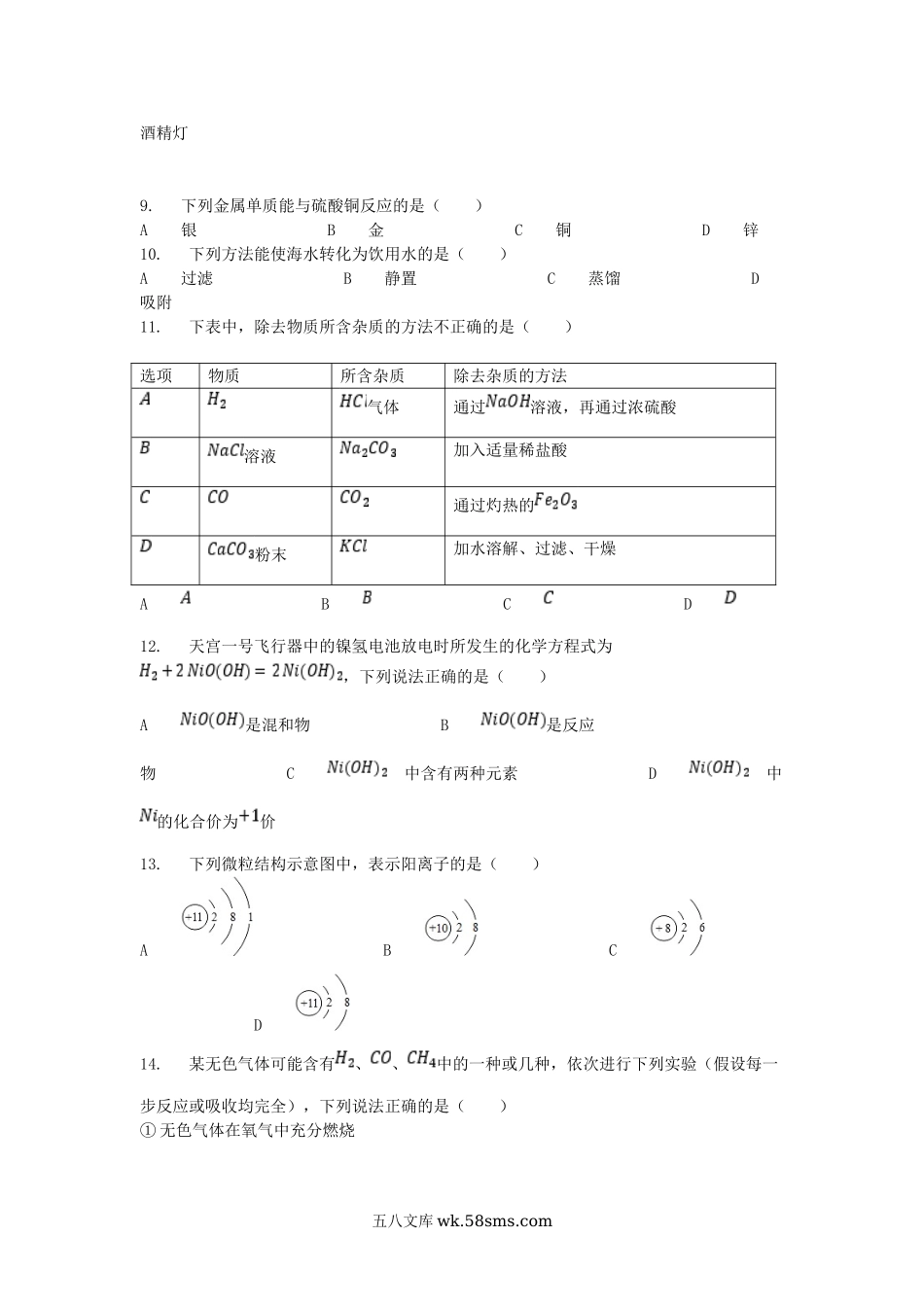 2013年海南省中考化学真题及答案.doc_第2页