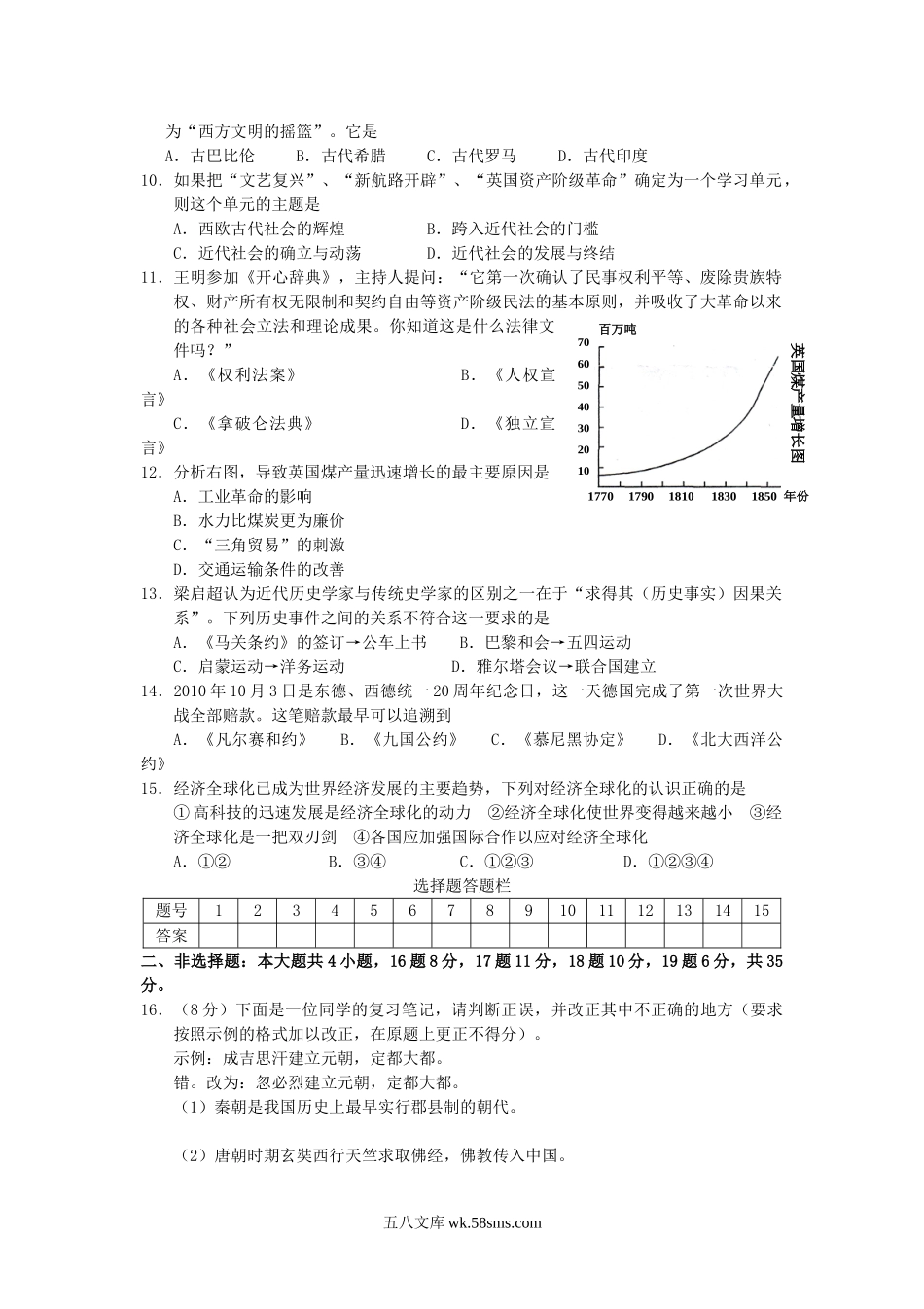 2012山东省菏泽市中考历史真题及答案.doc_第2页