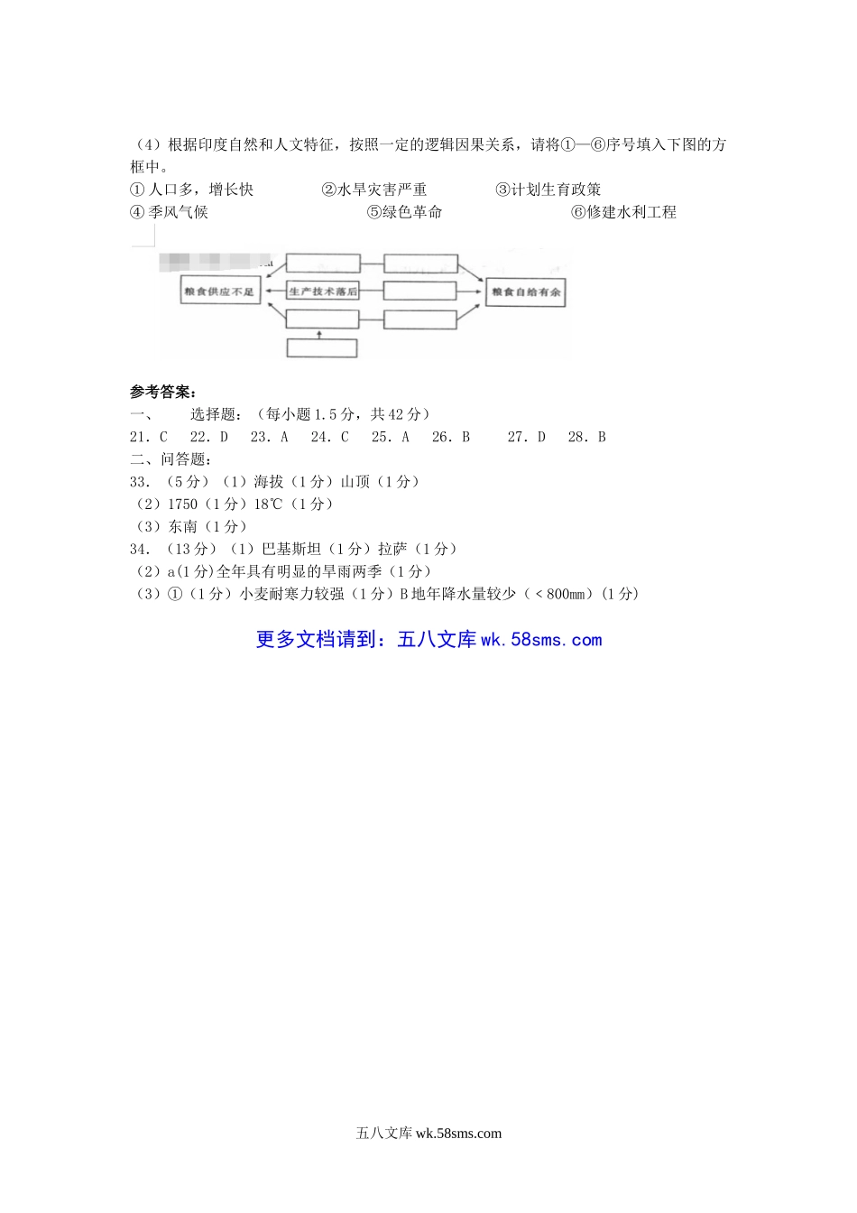 2007年四川省绵阳市中考地理真题及答案.doc_第3页