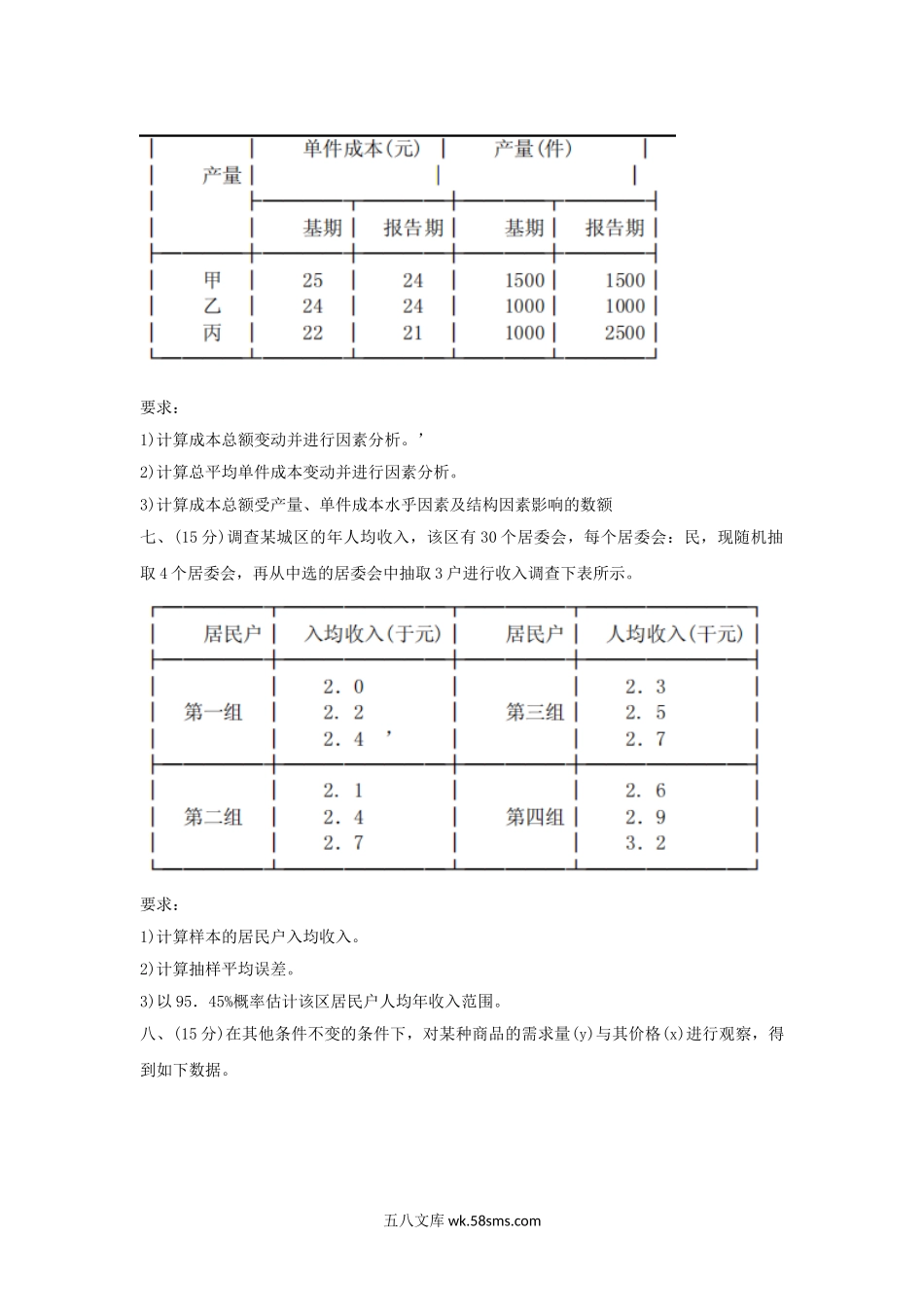 2000年天津南开大学经济统计学原理考研真题.doc_第3页