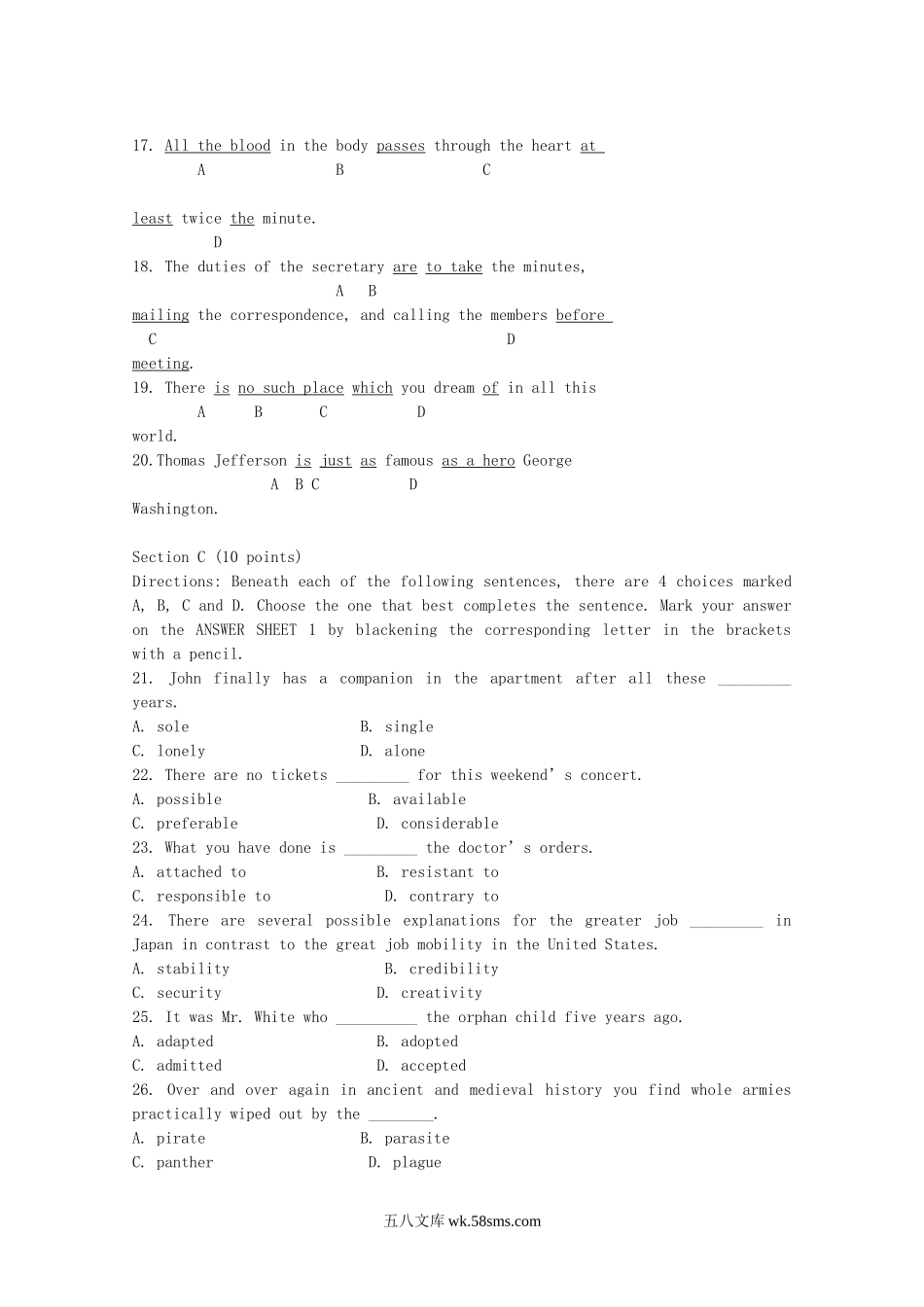 2004年江苏南京农业大学英语二外考研真题.doc_第3页